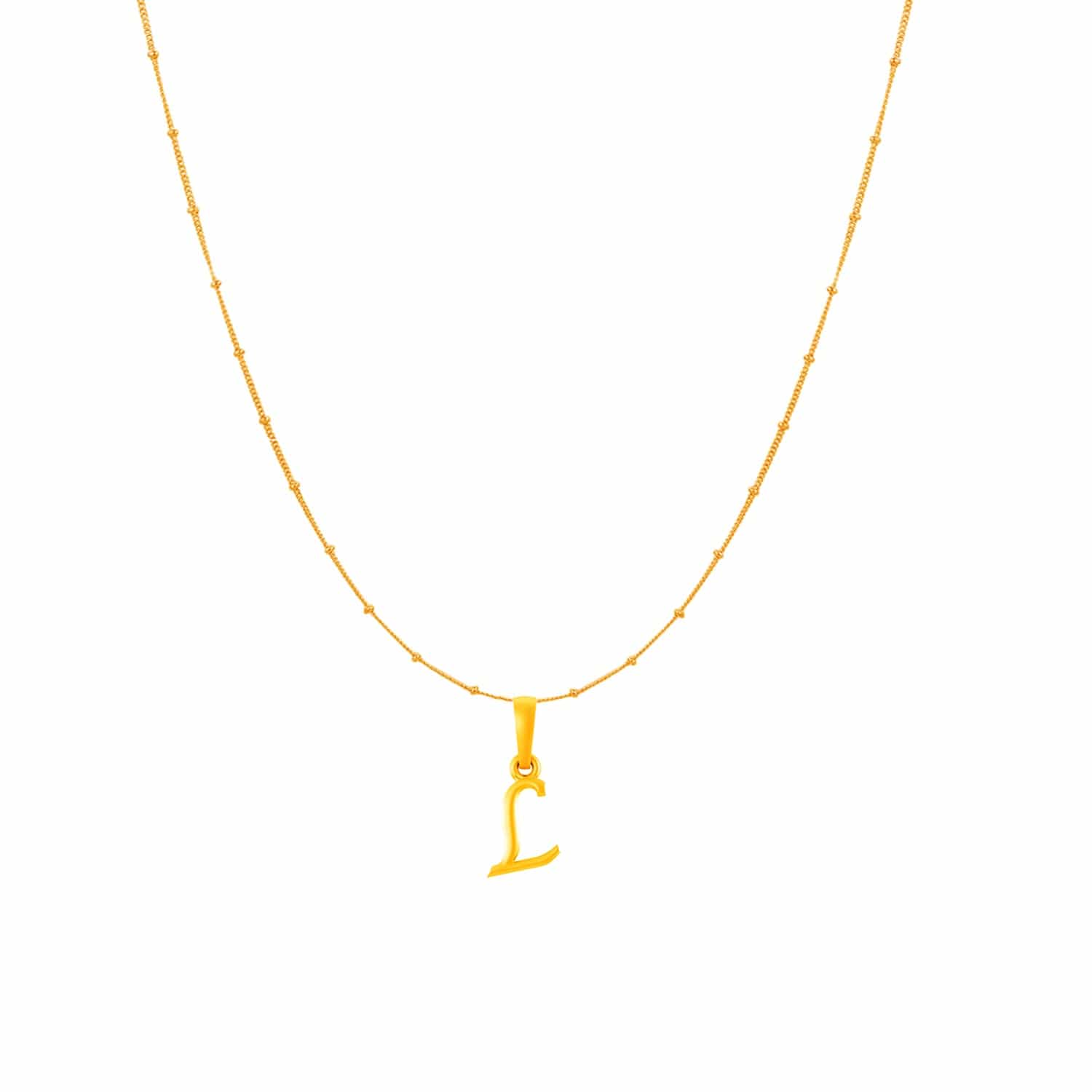 22KT Gold Plated Silver (92.5% purity) precious Name alphabet chain pendant (Pendnat with Box chain- 18 Inches) pure silver designer alphabet chain locket