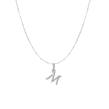 Akshat Sapphire Sterling Silver (92.5% purity) precious Name alphabet chain pendant (Pendnat with Ball  chain) pure silver designer alphabet chain locket