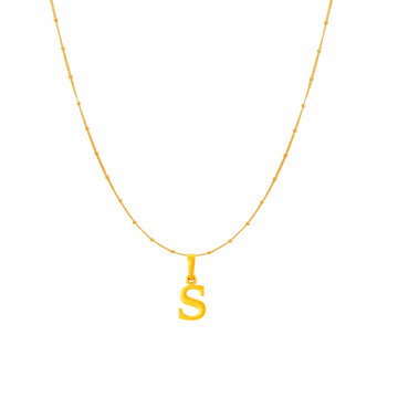 22KT Gold Plated Silver (92.5% purity) precious Name alphabet chain pendant (Pendnat with Box chain- 18 Inches) pure silver designer alphabet chain locket