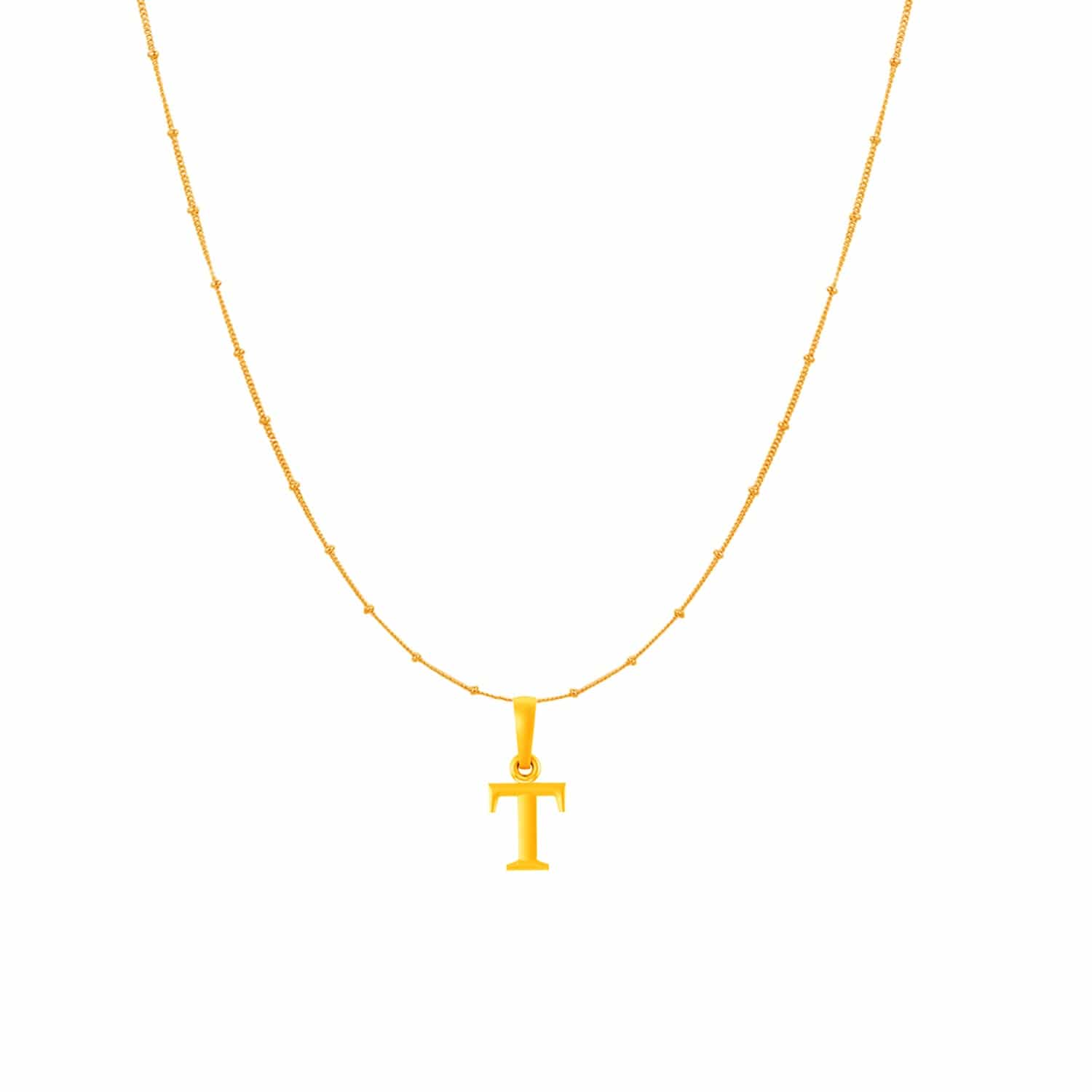 22KT Gold Plated Silver (92.5% purity) precious Name alphabet chain pendant (Pendnat with Box chain- 18 Inches) pure silver designer alphabet chain locket
