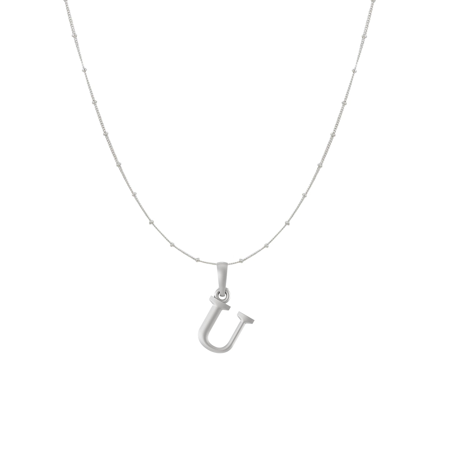 Akshat Sapphire Sterling Silver (92.5% purity) precious Name alphabet chain pendant (Pendnat with Ball  chain) pure silver designer alphabet chain locket
