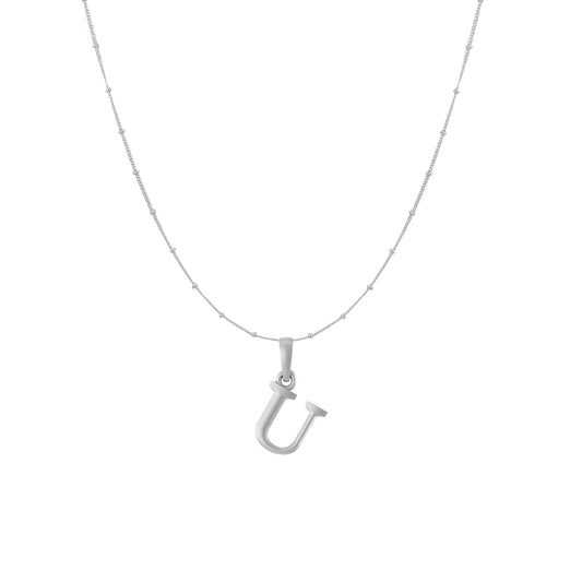 Akshat Sapphire Sterling Silver (92.5% purity) precious Name alphabet chain pendant (Pendnat with Ball  chain) pure silver designer alphabet chain locket