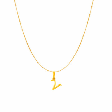 22KT Gold Plated Silver (92.5% purity) precious Name alphabet chain pendant (Pendnat with Box chain- 18 Inches) pure silver designer alphabet chain locket