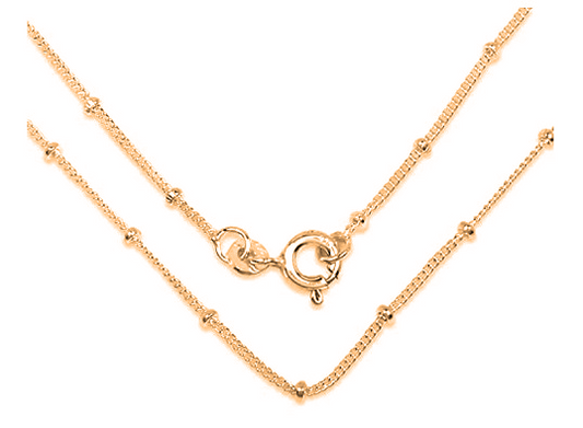 22 CT Gold Plated Silver (92.5% purity) Italian Ball chain for Girls and Women