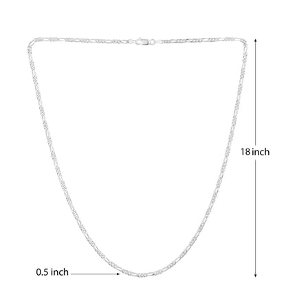 God Jesus Chain Pendant (Pendant with Figaro Chain) for Men & Women Pure Silver Lord Isa masih Chain Locket for Good Health & Wealth