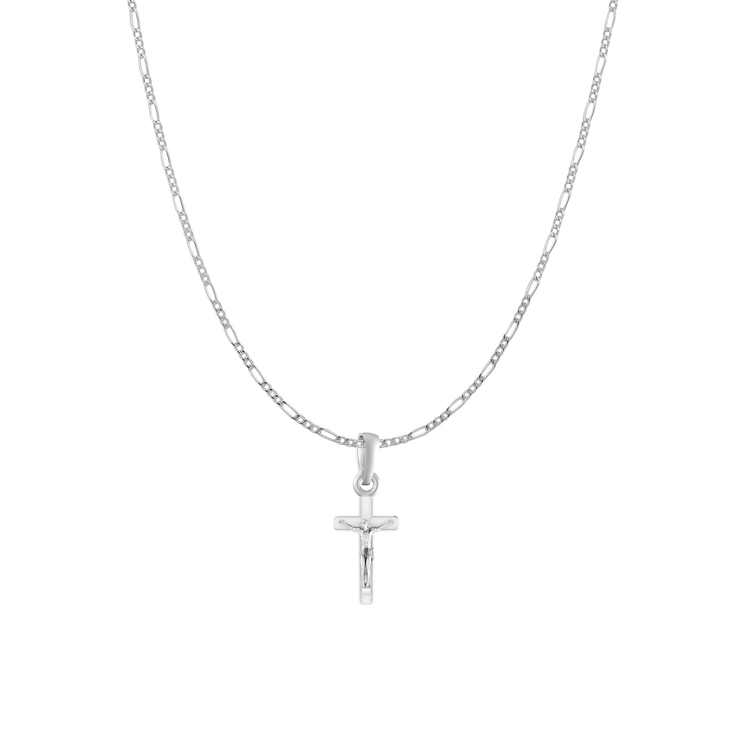 God Jesus Chain Pendant (Pendant with Figaro Chain) for Men & Women Pure Silver Lord Isa masih Chain Locket for Good Health & Wealth