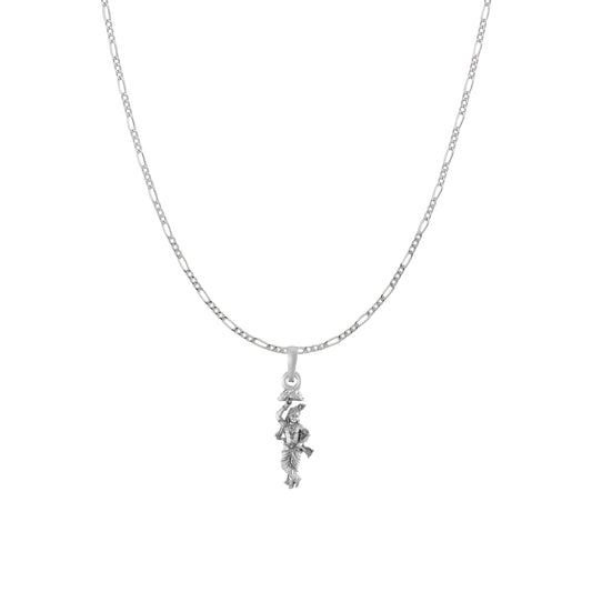 Akshat Sapphire Sterling Silver (92.5% purity) God Krishna Chain Pendant (Pendant with Figaro Chain) for Men & Women Pure Silver Lord Krishna Chain Locket for Good Health & Wealth