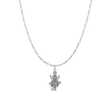 Akshat Sapphire Sterling Silver (92.5% purity) Vishnu ji chain pendant (Pendant with Figaro Chain) for Men and women, God vishnu chain Locket for Good Luck, Health & Wealth