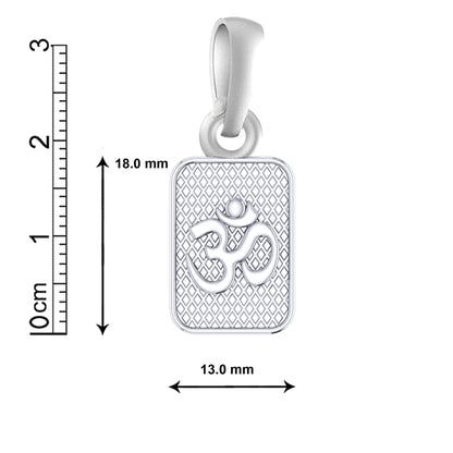 Sterling Silver (92.5% Purity) Pure Silver Spiritual OM Chain Pendant (Locket with Figaro Chain) for Men & Women