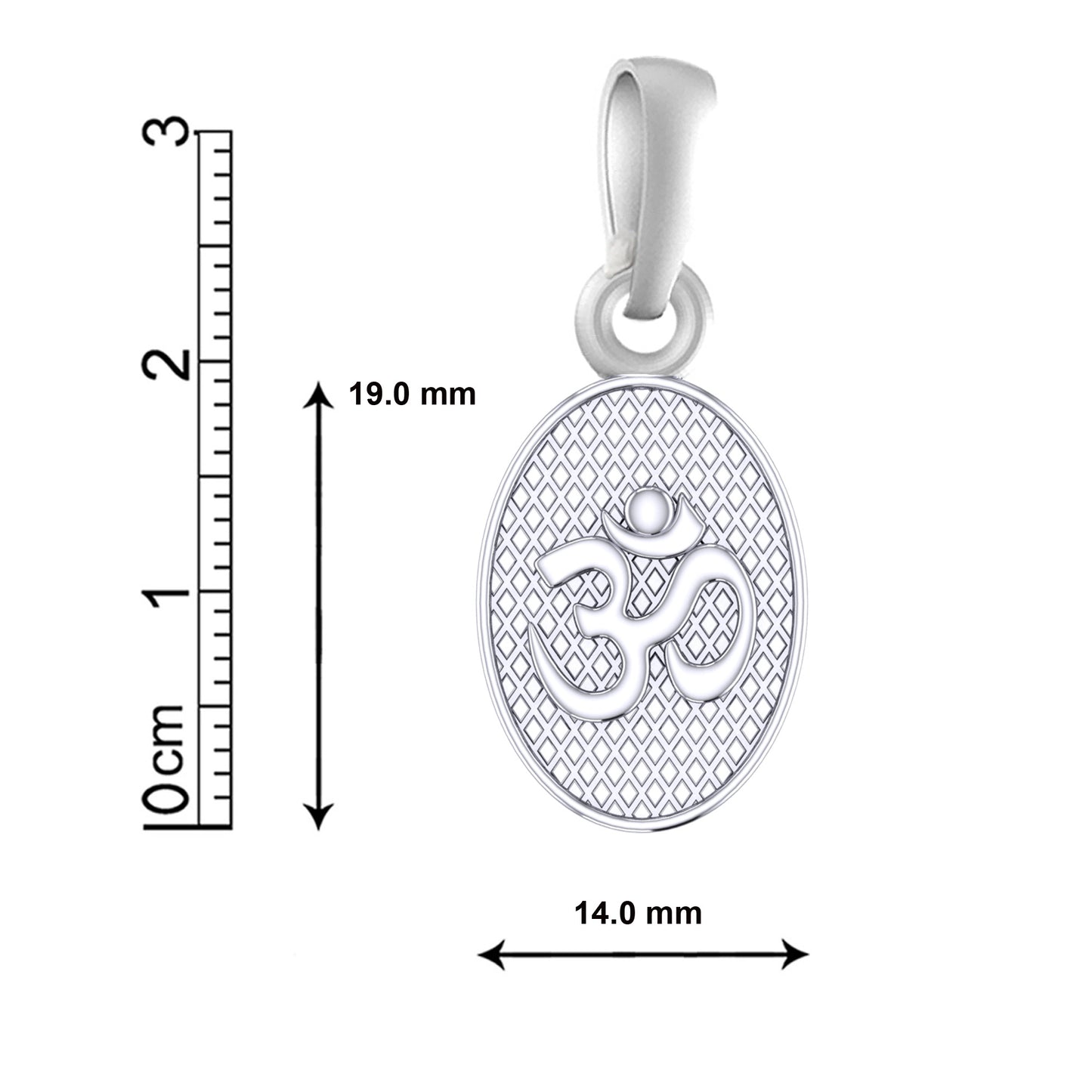 Sterling Silver (92.5% Purity) Pure Silver Spiritual OM Chain Pendant (Locket with Figaro Chain) for Men & Women