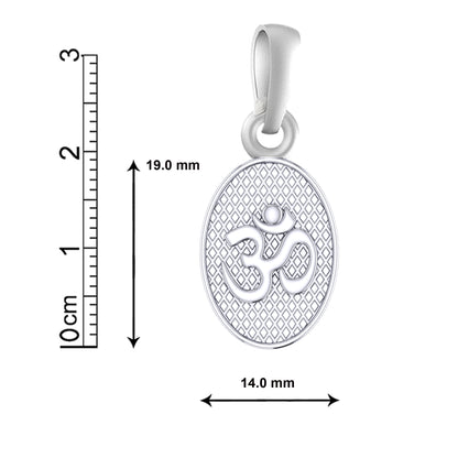 Sterling Silver (92.5% Purity) Pure Silver Spiritual OM Chain Pendant (Locket with Figaro Chain) for Men & Women