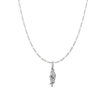 Akshat Sapphire Sterling Silver (92.5% purity) ambitious and Stylish divine Mermaid Chain Pendant  (Pendant with Figaro Chain) for Men & Women Pure Silver Fashionable and gorgeous Mermaid Chain Locket for Happiness and joy