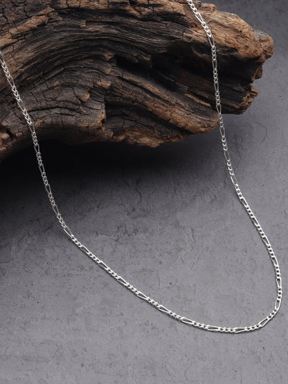 Sterling Silver (92.5% Purity) Pure Silver God Mother Mary chain Pendant (Locket with Figaro Chain) for Men & Women