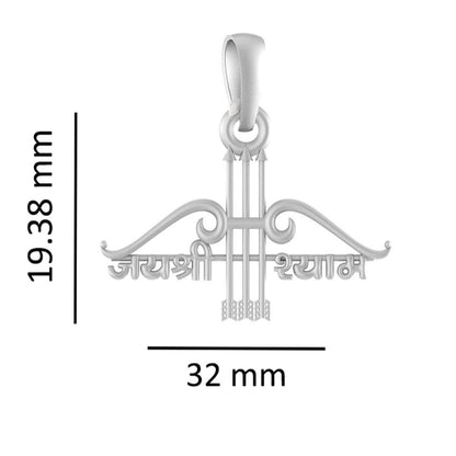 Sterling Silver (92.5% Purity) Pure Silver God Baba Khatu Shyam Chain Pendant (Locket with Figaro Chain) for Men & Women