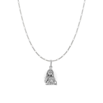 God Kartikeya Pure Silver 92.5% purity Chain pendant by Akshat Sapphire Murugan Pendant (Pendant with Figaro Chain-18 inches)