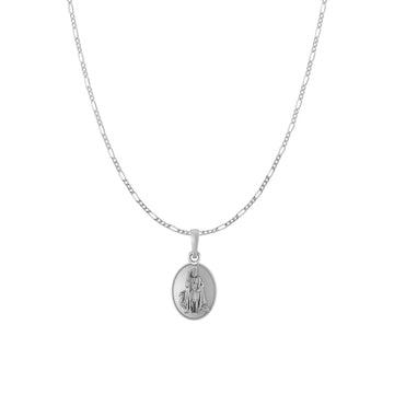 God Kartikeya Pure Silver 92.5% purity Chain pendant by Akshat Sapphire Murugan Pendant (Pendant with Figaro Chain-18 inches)