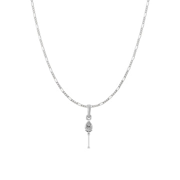 God Kartikeya Pure Silver 92.5% purity Chain pendant by Akshat Sapphire Murugan Pendant (Pendant with Figaro Chain-18 inches)