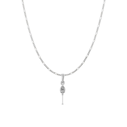 God Kartikeya Pure Silver 92.5% purity Chain pendant by Murugan Pendant (Pendant with Figaro Chain-18 inches)