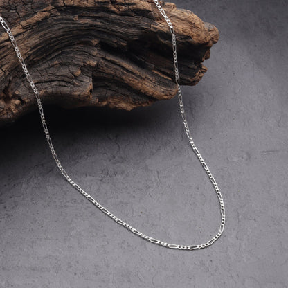 Sterling Silver (92.5% purity) Italian Figaro chain for Girls and Women