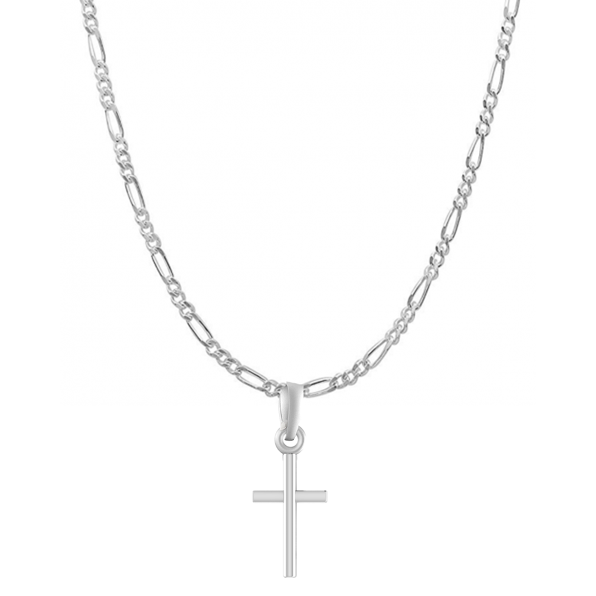 God Jesus Chain Pendant (Pendant with Figaro Chain) for Men & Women Pure Silver Lord Isa masih Chain Locket for Good Health & Wealth