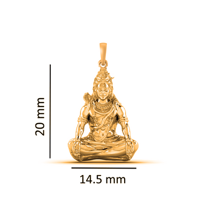 22KT Gold Plated Sterling Silver (92.5% Purity) Pure Silver God Shiva Chain Pendant (Locket with Figaro Chain) for Women