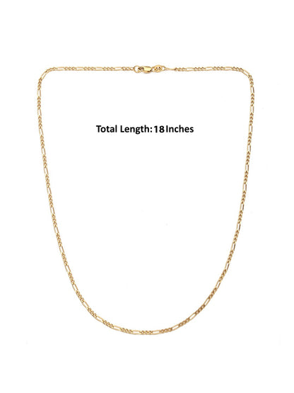 22KT Gold Plated Sterling Silver (92.5% Purity) Pure Silver Ship Anchor Chain Pendant (Locket with Figaro Chain) for Women