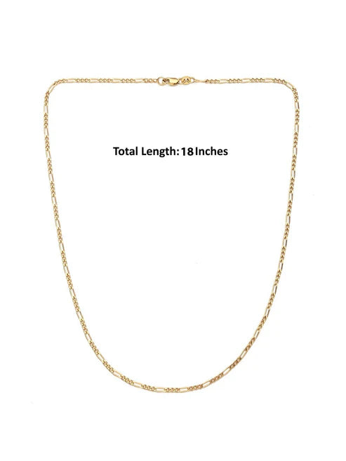 22 CT Gold Plated Silver (92.5% purity) Italian Figaro chain for Girls and Women