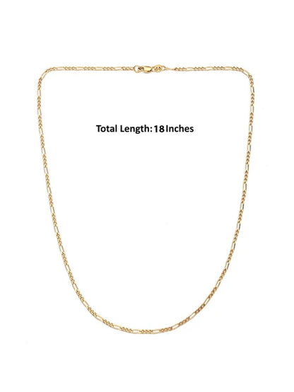 22 CT Gold Plated Silver (92.5% purity) Italian Figaro chain for Girls and Women