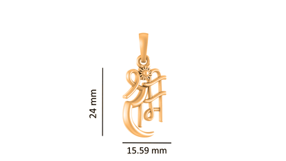22KT Gold Plated Sterling Silver (92.5% Purity) Pure Silver God Ram Ji chain Pendant (Locket with Figaro Chain) for Women