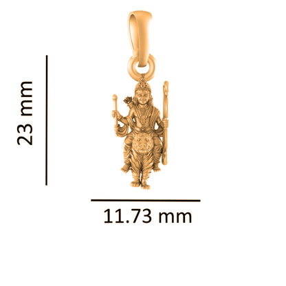 22KT Gold Plated Sterling Silver (92.5% Purity) Pure Silver God Ayyappa Chain Pendant (Locket with Figaro Chain) for Women