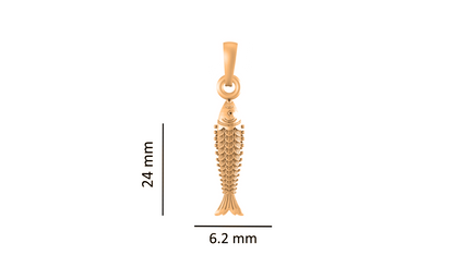 22KT Gold Plated Sterling Silver (92.5% Purity) Pure Silver Stylish and Fashionable Fish Chain Pendant (Locket with Figaro Chain) for Women