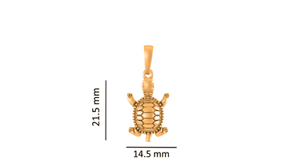 22KT Gold Plated Sterling Silver (92.5% Purity) Pure Silver Prosperity and peace Symbolic Tortoise Chain Pendant for Women