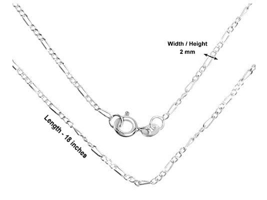 God Shiva Pure Silver 92.5% purity Chain pendant by Shiva Pendant (Pendant with Figaro Chain-18 inches)