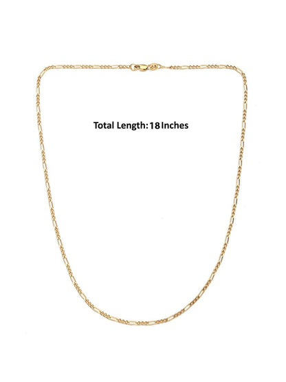 22KT Gold Plated Sterling Silver Spiritual Tamil OM 92.5% purity Chain Women (Pendant with Figaro Chain-18 inches)