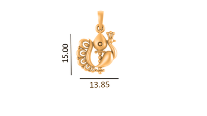 22KT Gold Plated Sterling Silver God Kartikeya Pure Silver 92.5% purity Chain with Murugan Pendant (Pendant with Figaro Chain-18 inches)