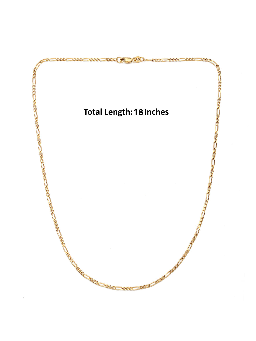 22KT Gold Plated Sterling Silver (92.5% Purity) Pure Silver God Ganesha Chain Pendant (Locket with Figaro Chain-18 inches) for Women