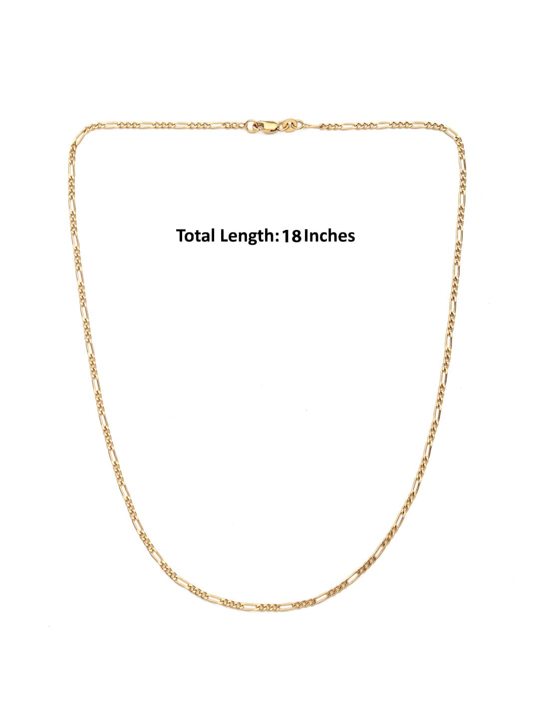 22KT Gold Plated Sterling Silver (92.5% Purity) Pure Silver God Ganesha Chain Pendant (Locket with Figaro Chain-18 inches) for Women