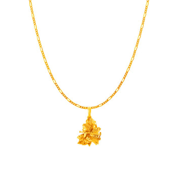 Akshat Sapphire 22KT Gold Plated Sterling Silver (with 92.5% purity) God Radha Krishna Chain Pendant (Pendant with Figaro Chain-18 inches) for  Women  Lord Radha kishan Chain Locket for Good Health & Wealth