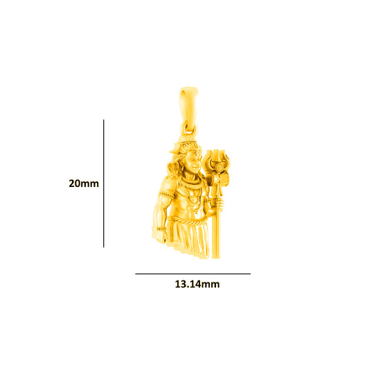 Akshat Sapphire 22KT Gold Plated Sterling Silver God Shiva Chain Pendant with 92.5% purity Shiva Chain Pendant (Pendant with Figaro Chain-18 inches)