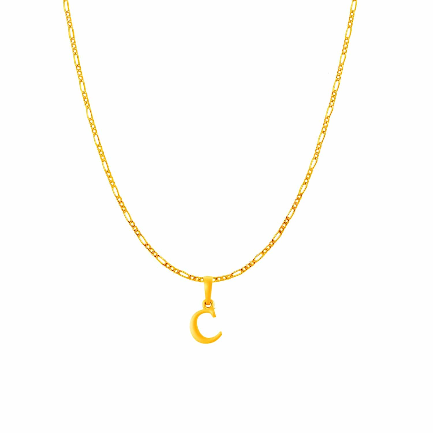 22KT Gold Plated Silver (92.5% purity) precious Name alphabet chain pendant (Pendnat with Box chain- 18 Inches) pure silver designer alphabet chain locket