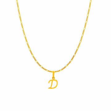 22KT Gold Plated Silver (92.5% purity) precious Name alphabet chain pendant (Pendnat with Box chain- 18 Inches) pure silver designer alphabet chain locket