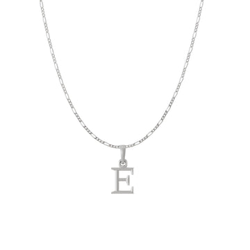 Akshat Sapphire Sterling Silver (92.5% purity) precious Name alphabet chain pendant (Pendnat with Figaro chain) pure silver designer alphabet chain locket