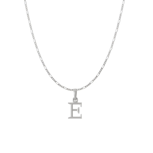 Akshat Sapphire Sterling Silver (92.5% purity) precious Name alphabet chain pendant (Pendnat with Figaro chain) pure silver designer alphabet chain locket