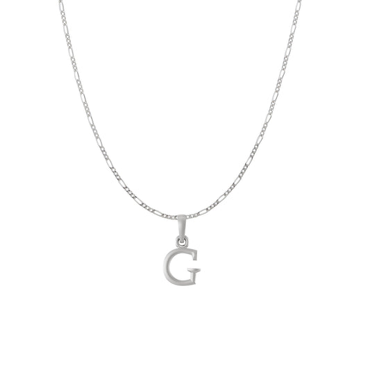 Akshat Sapphire Sterling Silver (92.5% purity) precious Name alphabet chain pendant (Pendnat with Figaro chain) pure silver designer alphabet chain locket