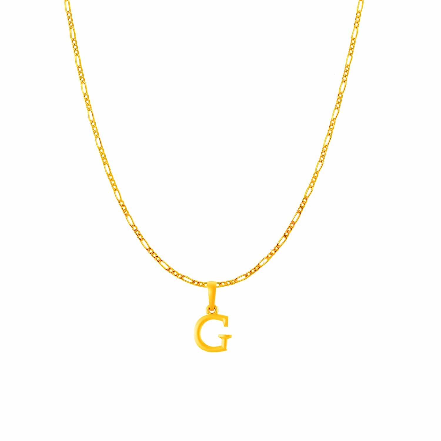 22KT Gold Plated Silver (92.5% purity) precious Name alphabet chain pendant (Pendnat with Box chain- 18 Inches) pure silver designer alphabet chain locket