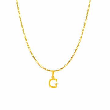 22KT Gold Plated Silver (92.5% purity) precious Name alphabet chain pendant (Pendnat with Box chain- 18 Inches) pure silver designer alphabet chain locket