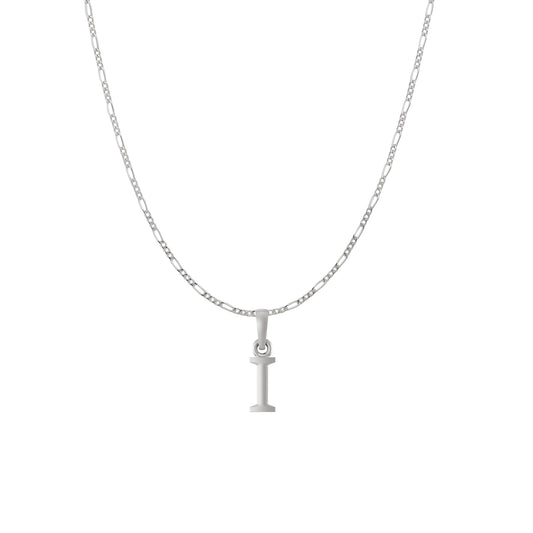 Akshat Sapphire Sterling Silver (92.5% purity) precious Name alphabet chain pendant (Pendnat with Figaro chain) pure silver designer alphabet chain locket