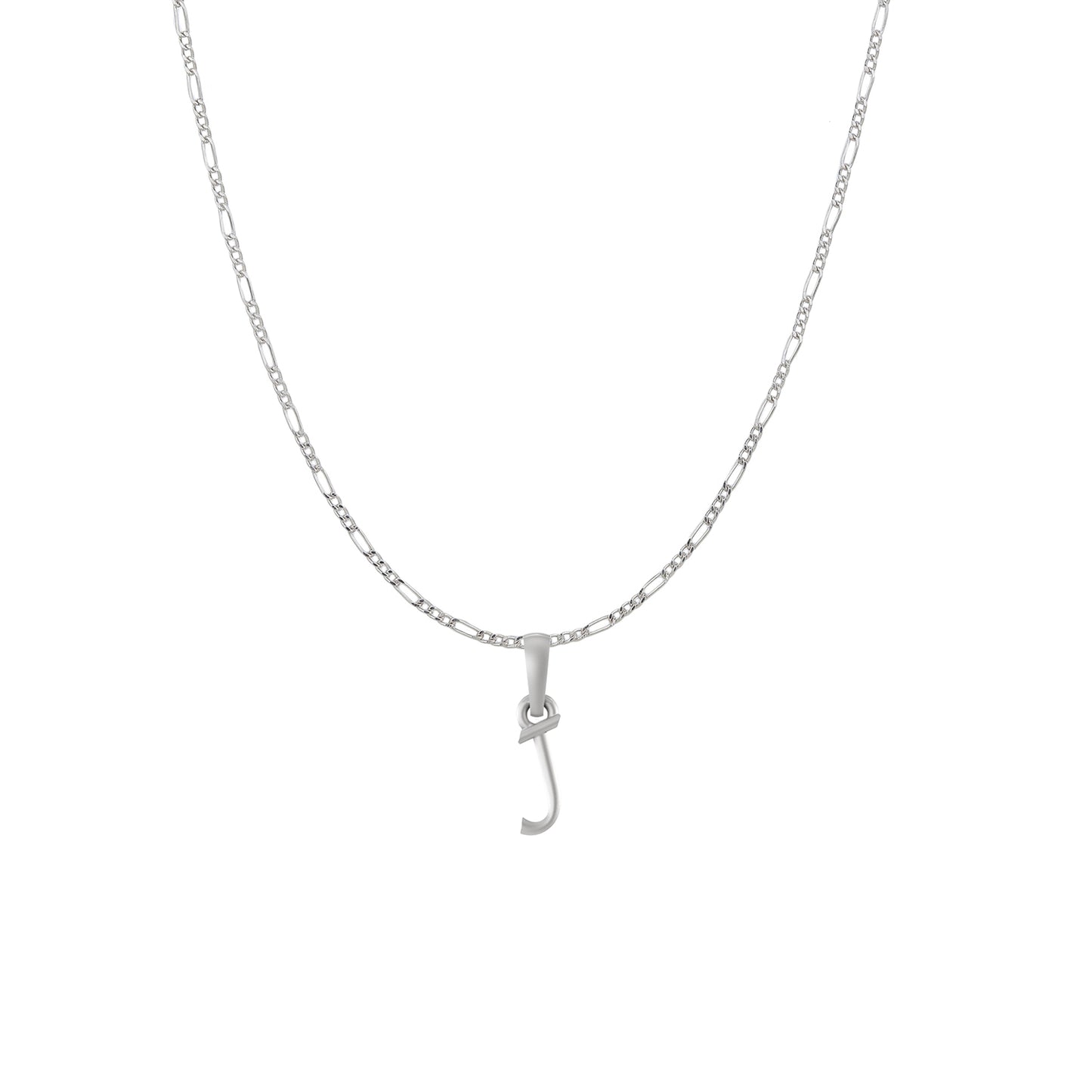 Akshat Sapphire Sterling Silver (92.5% purity) precious Name alphabet chain pendant (Pendnat with Figaro chain) pure silver designer alphabet chain locket