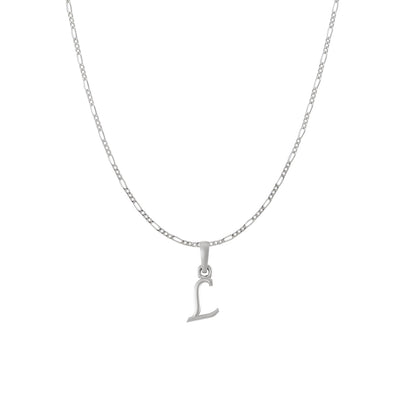 Akshat Sapphire Sterling Silver (92.5% purity) precious Name alphabet chain pendant (Pendnat with Figaro chain) pure silver designer alphabet chain locket
