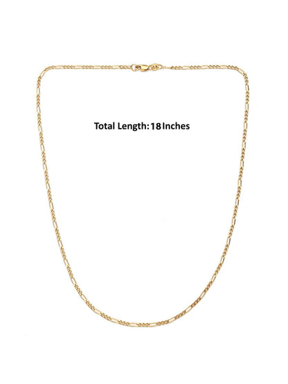 22KT Gold Plated Pure Silver (92.5% purity) precious Name alphabet chain pendant (Pendnat with Figaro chain- 18 Inches) designer alphabet chain locket